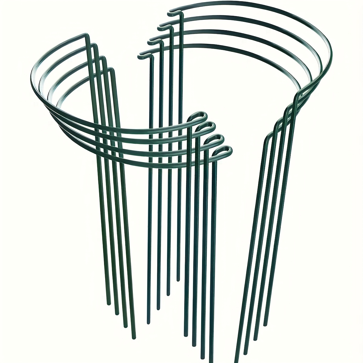 TEMU HiGift 8 pz di Supporto per Piante, di Coltivazione da Giardino Semicircolare in Metallo per Gabbie e Supporti per Peonie da Interno, Anelli di