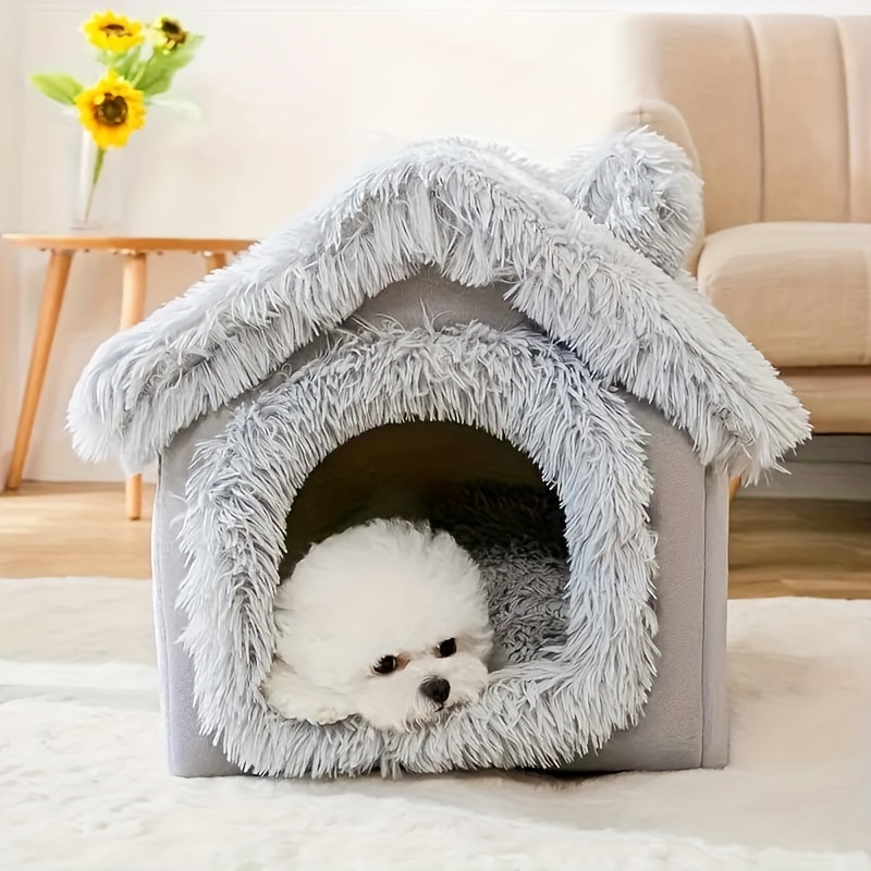 

Comfortable Bed For Cats And Dogs, Removable Non-slip Bottom Cat House, Four-season Use, Semi-enclosed Pet Sleeping Bed