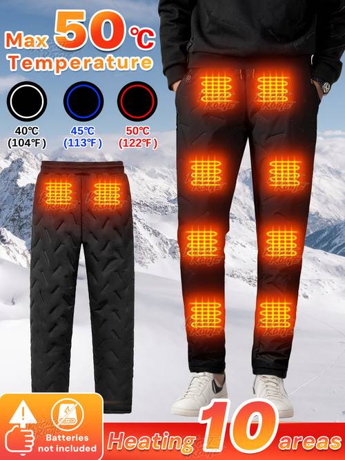 heated pants for winter 10 zone heating with single switch control 3 temperature levels up to 50 c ideal for cycling hiking and winter camping casual sweatpants long pants with pockets package no battery pack