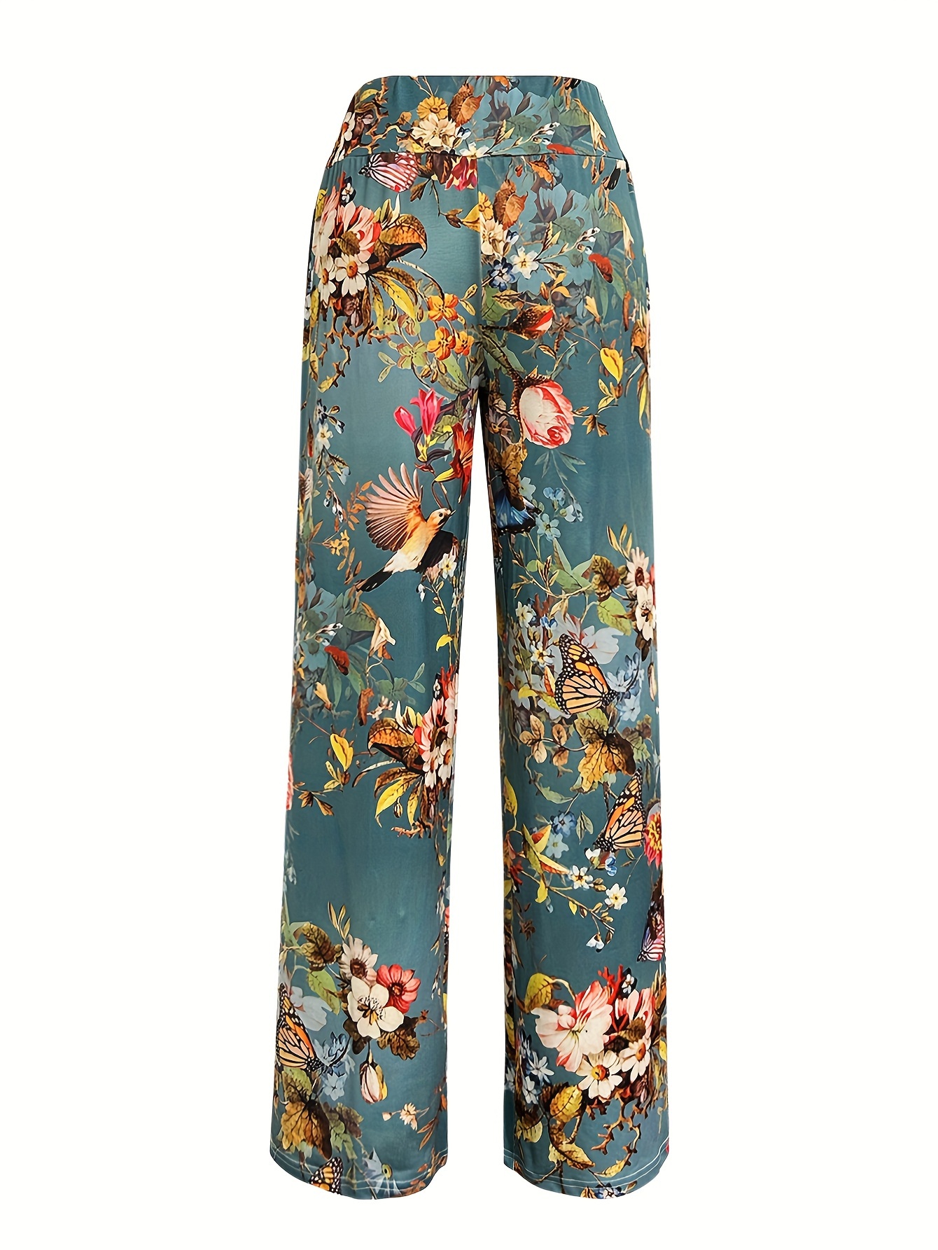 women's floral print wide leg pants high - Temu Mexico
