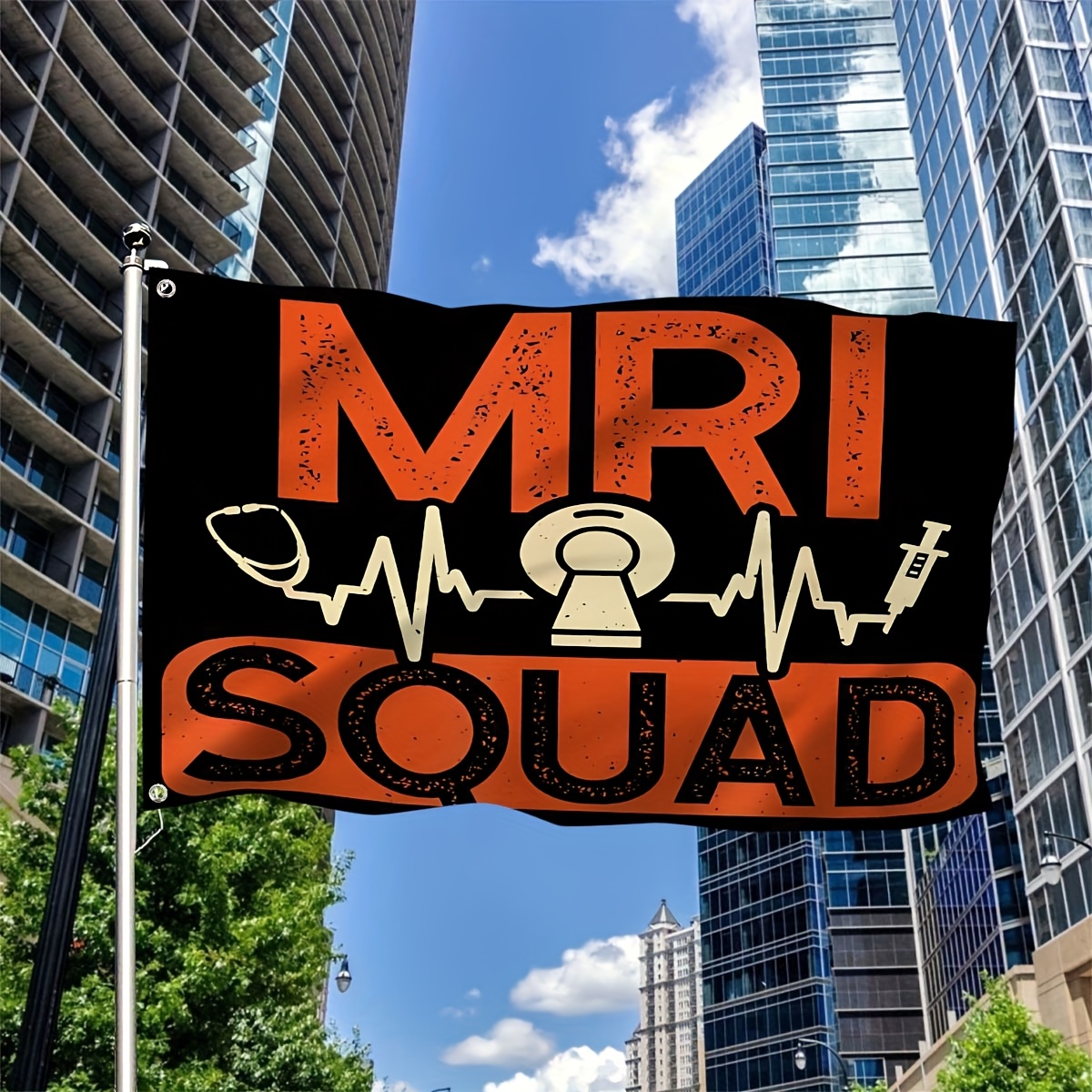 TEMU 1pc Mri Squad Radiology Tech Radiologist Rad Flag Outdoor Indoor Garden Grommets Polyester 3x5ft 4x6ft, Rad Tech Appreciation Gift, Hospital