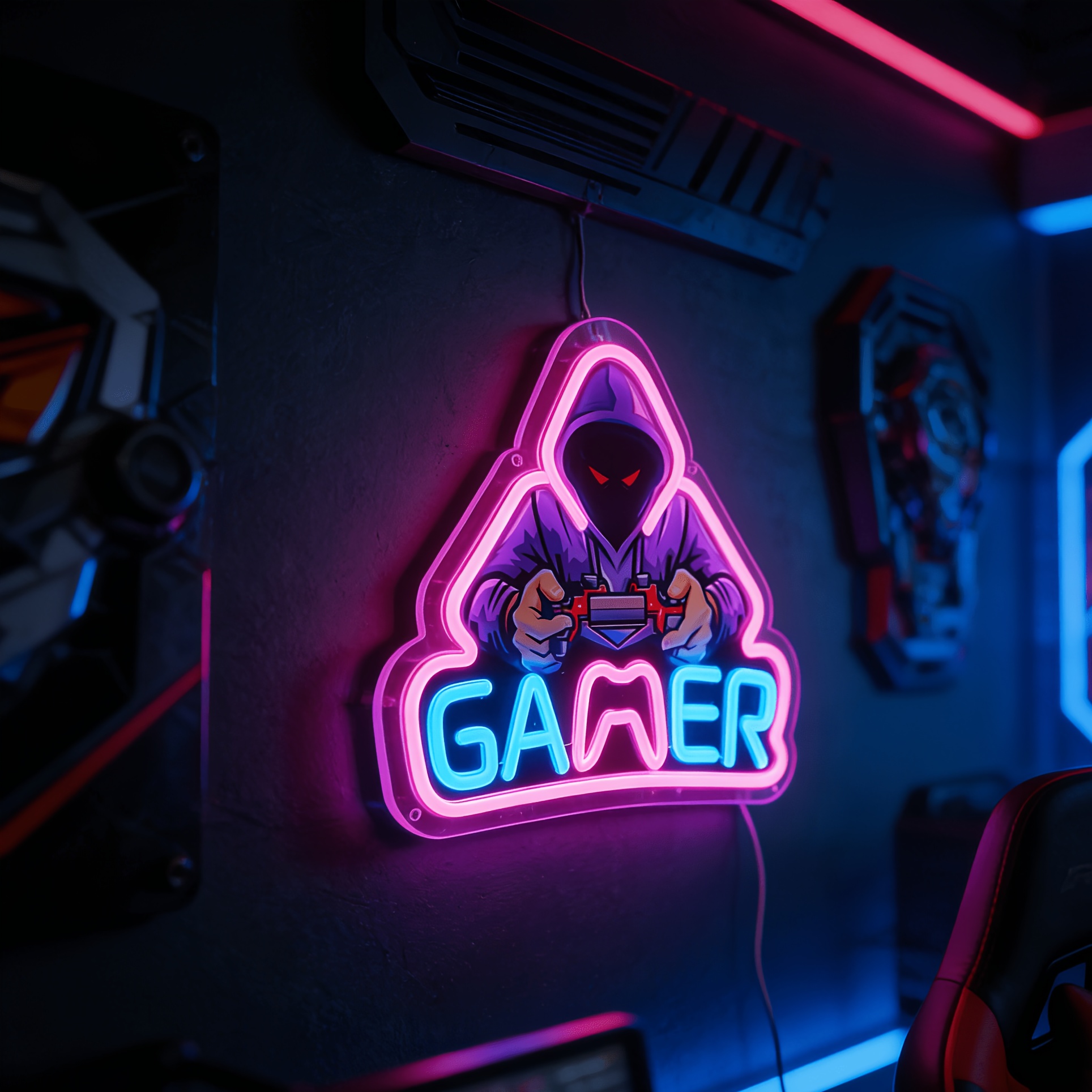 TEMU Lumière Cool GAMER, Décoration de Pièce de Jeu Vibrant, Fond de Coin de Jeu Parfait, Cadeau d'Anniversaire Créatif pour Petit Ami/Mari, Lampe