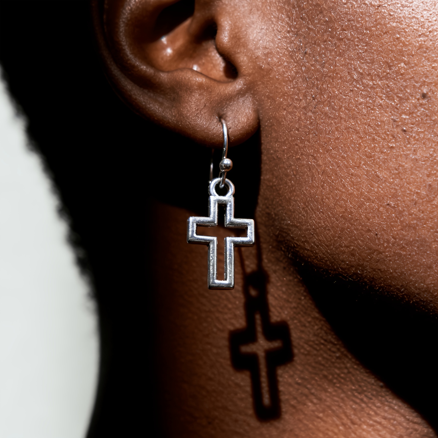 Minimalist Hollow-Out Cross Earrings — Unisex Versatile Design