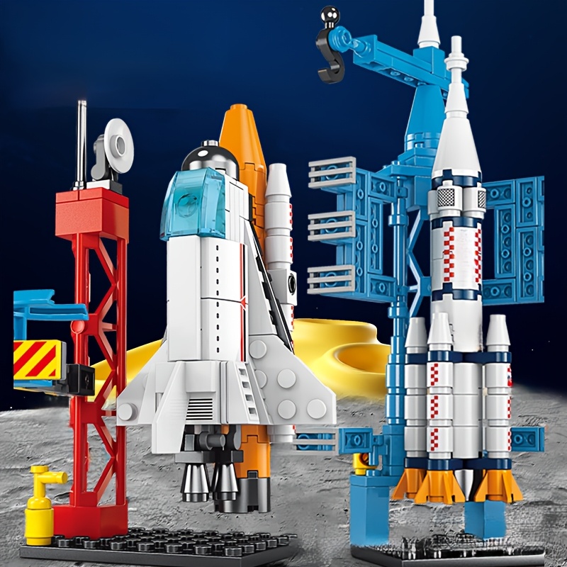 Small Particles Space Rocket Building Block Toy Set