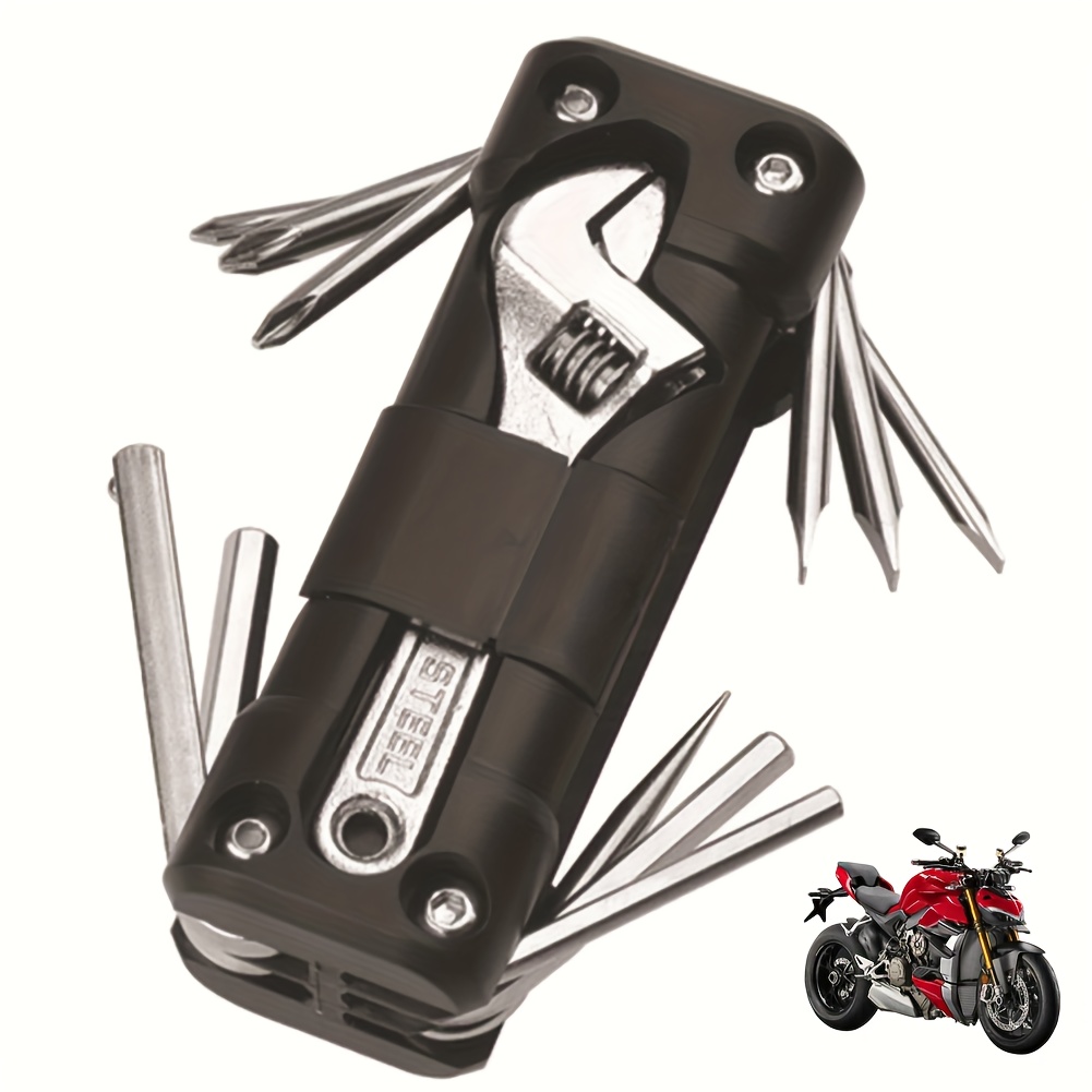 

1pc Steel Multifunctional Motorcycle Tool Kit - Portable Folding Set , Hex, And Hex Wrenches For And Cycling