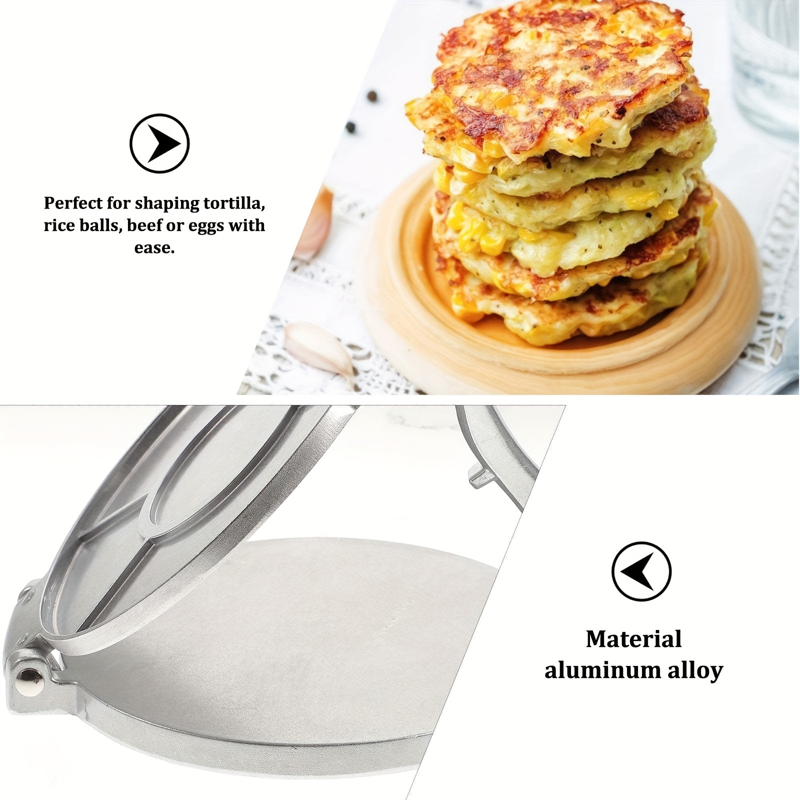 1pc tortilla press manual tortilla burrito press for pancakes tortillas dough and flour pressing tool cast iron tortilla press homemade pancake tool super durable kitchen supplies for restaurant diameter 16cm 20cm eid al adha mubarak