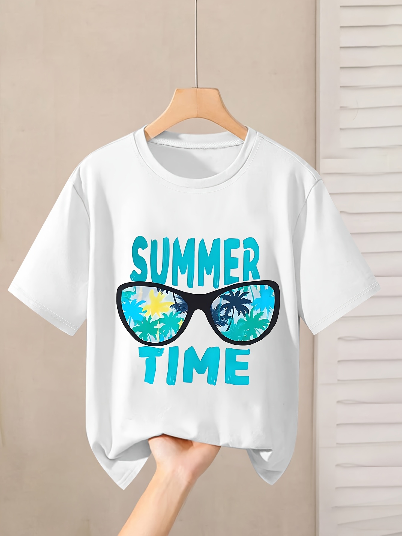 camiseta casual verano hombre estampado gafas Temu Chile