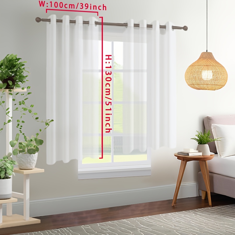 2pcs Light Filtering Soft Curtains With Grommet Top For Kitchen, Bedroom And Living Room Home Decor