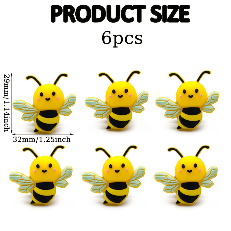 TEMU 6 pièces Perles en Silicone, Petites Perles Écarteurs d'Abeille, Idéales pour la Création de Bijoux DIY, Fêtes et Cadeaux de Décoration