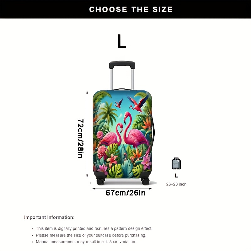 1pc tropical flamingo palm tree luggage flamingos Temu