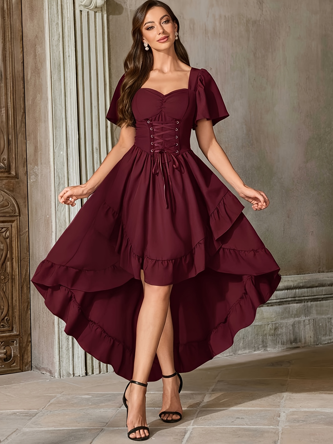 cocktail dresses south africa and gowns Midnight Doll Patterned Sequin evening cocktail dresses south africa Color:Blue Red Flower NECKLINE:Round Neck