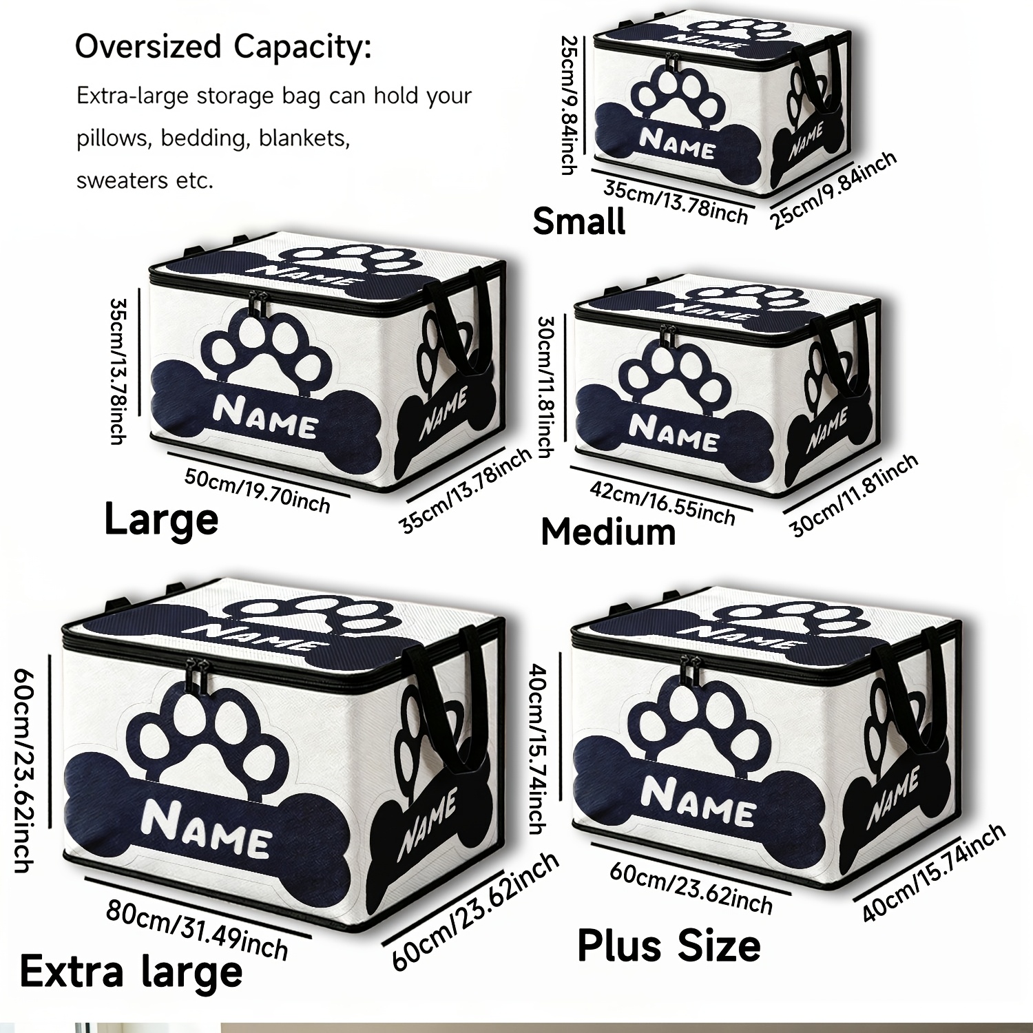 Personalized Pet Name Custom Non-Woven Fabric Storage Box