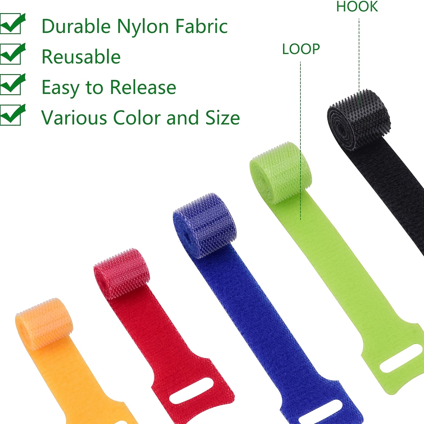 106pcs Nylon Fabric Fastening Tapes & Cord Labels Set