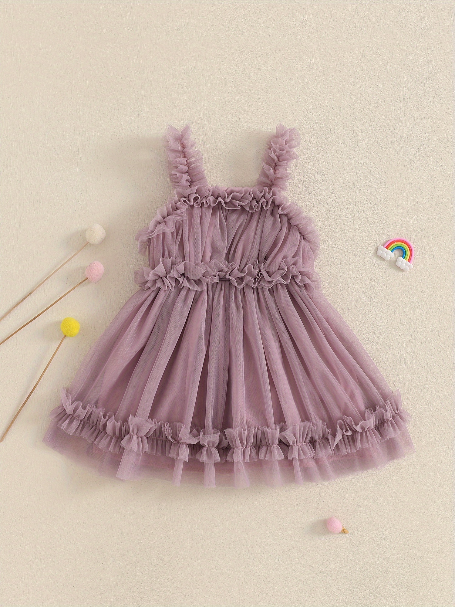 light purple toddler girls sleeveless tulle dress - Temu