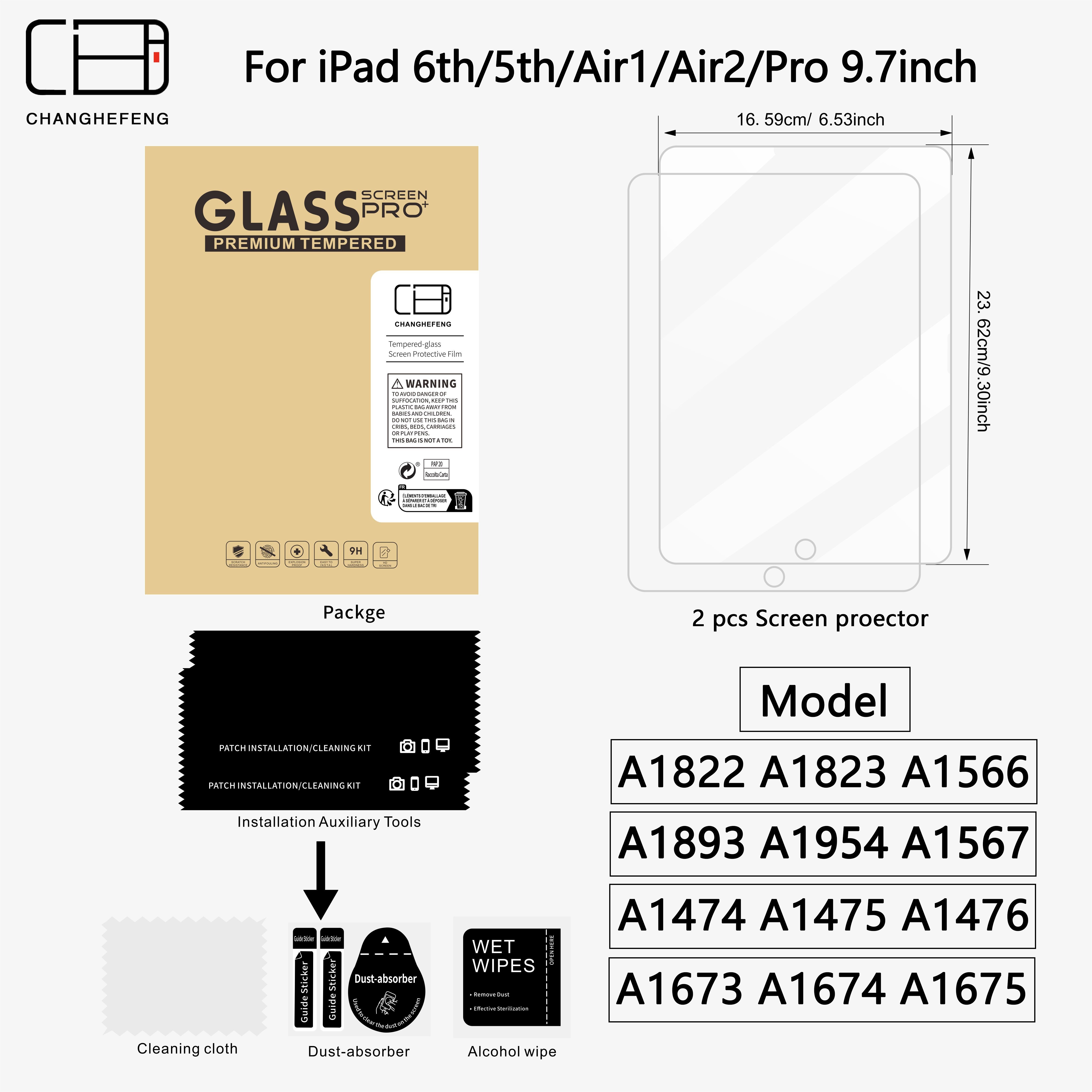 This Is a Pack of 2 Tempered Glass Screen Protectors for Ipad Models Including The 11Th, 10Th, 9Th, 8Th, 7Th, 6Th, 5Th, Air 7, Air 6, Air 5, Air 4, Air 3, Mini 7, Mini 6, Mini 5, And Mini 4 (2018/2020/2019/2020/2022/2023/2024/2025) Pro/Air (7.9/8.3/9.7/10.2/10.5/10.9/11) Inches, Offering Scratch Resistance, 9H Hardness, And High Definition Clarity.