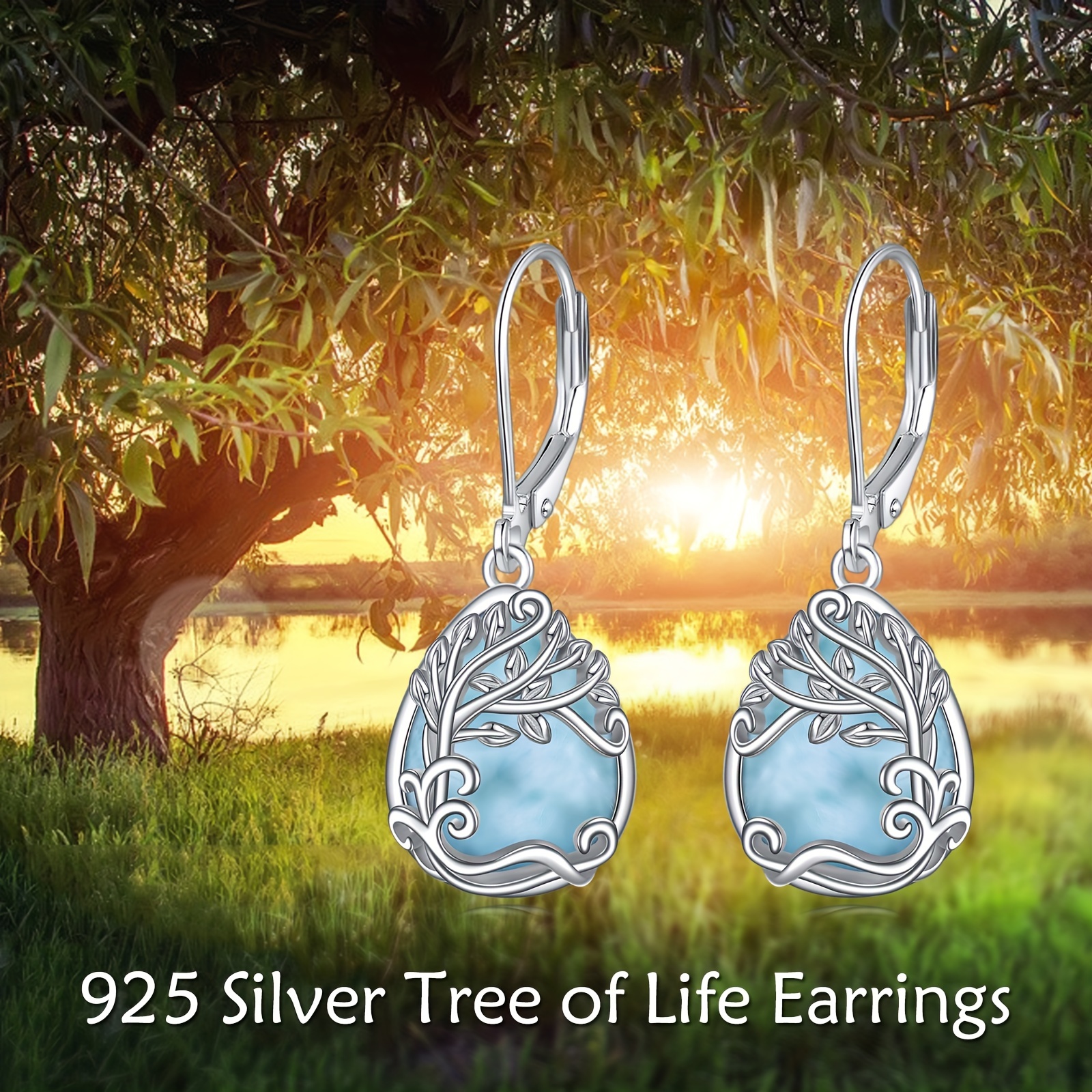 925 sterling silver   dangle earrings   teardrop tree of   earrings jewelry gifts for women Product details 4