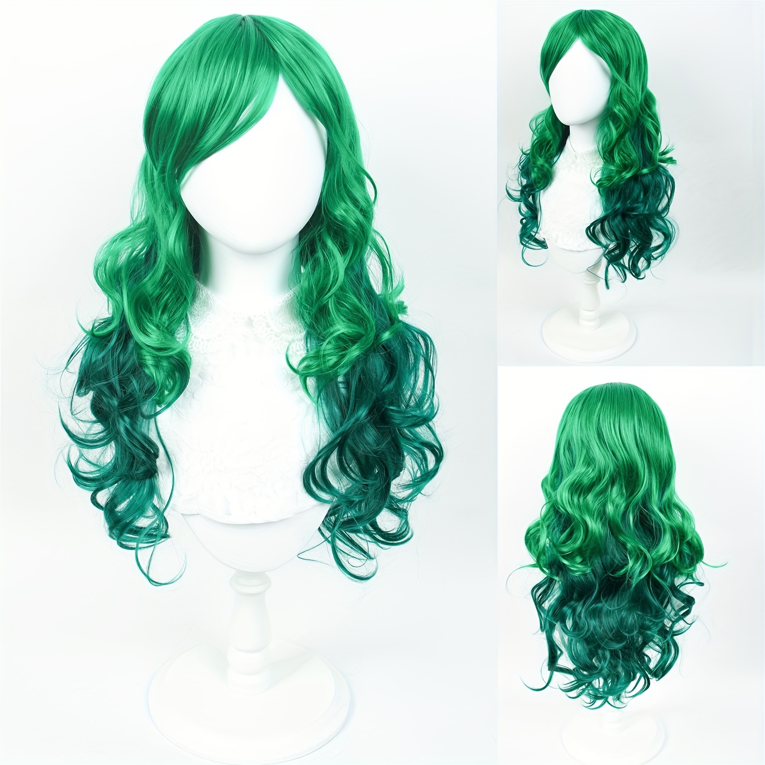 

[costume Highlight] Ombre Wig - 28" Long Heat-resistant Synthetic Wig With Bangs, Cosplay, Halloween & Music Festivals, Wig Accessories