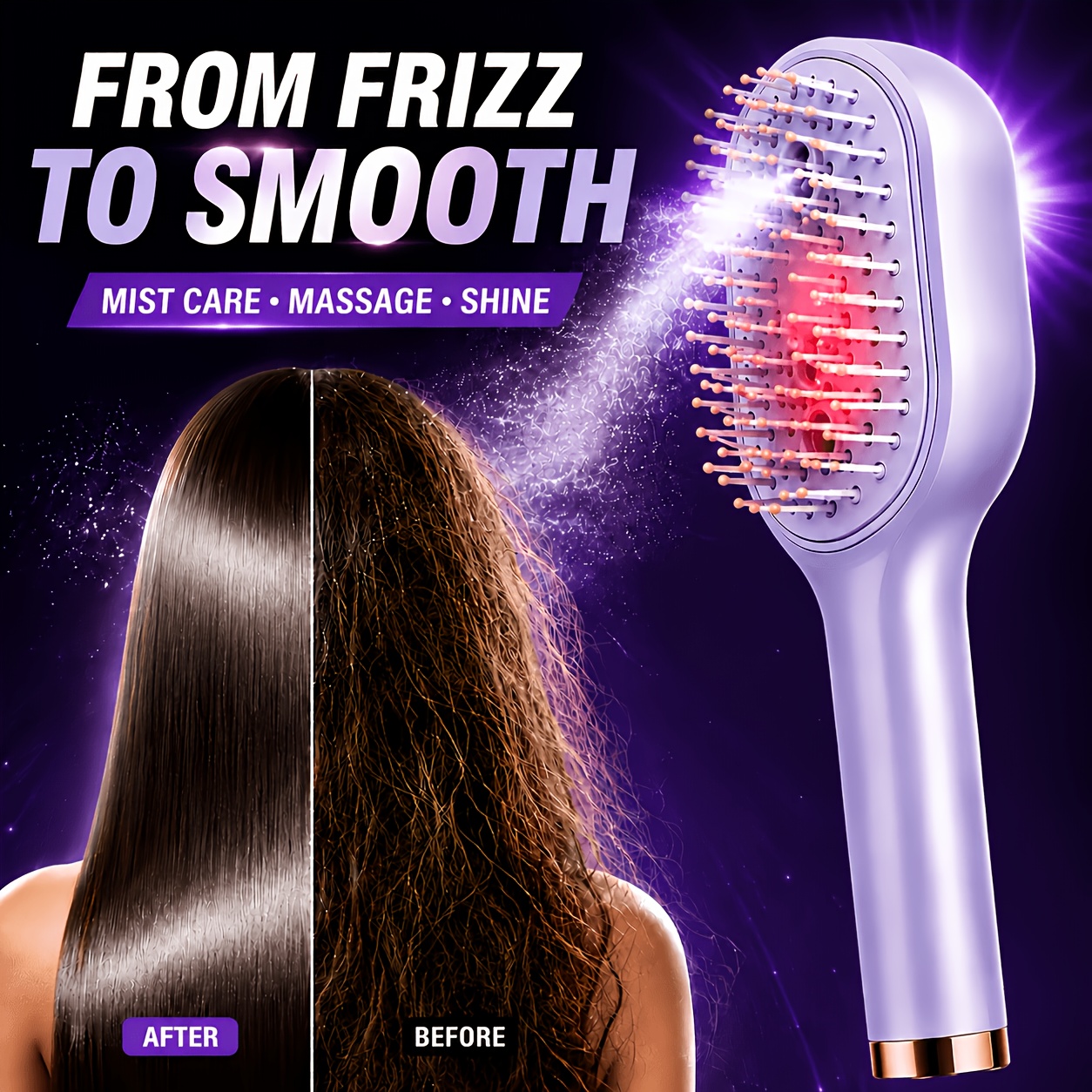 TEMU 2026 New Upgraded Electric Massage Comb, Retractable Comb Teeth, Easy To Clean Up Fallen Hair, Scalp Massager With -cushioned Round-tipped
