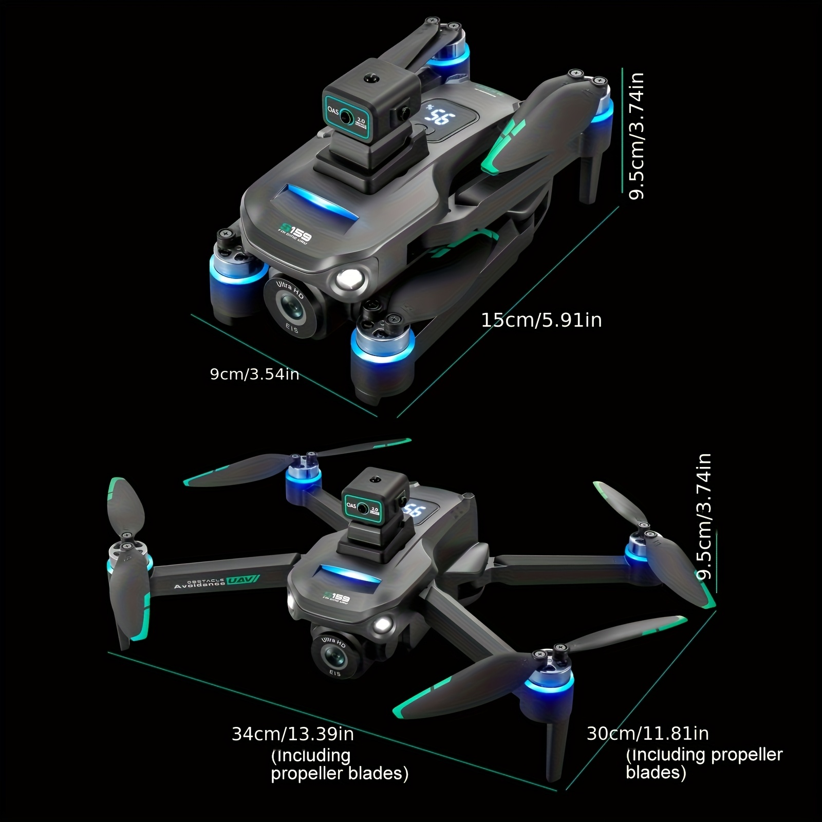 YLRC S159 Dron z GPS/posycjonowaniem przepływu, podwójna kamera, długi czas lotu, Wi-Fi FPV Quadcopter, zdalne sterowanie, wskaźnik baterii, do fotografii lotniczej, vlogowania, nieruchomości, wyścigów - idealny dla początkujących i profesjonalistów, latający na świeżym powietrzu, elegancki design, stabilny lot, profesjonalne fotografy, wysokiej klasy profesjonalny dron, zdalnie sterowany, mini dron do połowów morskich