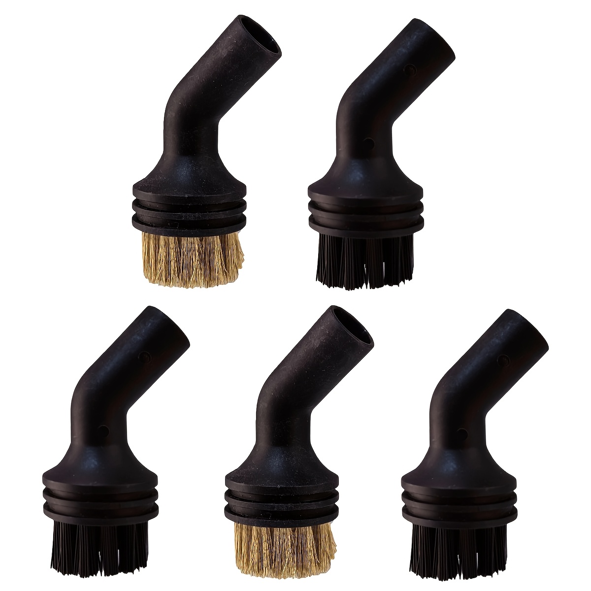 TEMU 5pcs Replacement Brush Heads For Steam Cleaner Includes Nylon And Brass Brushes, Mop Fittings And Other Parts, Suitable For Hard Surfaces.