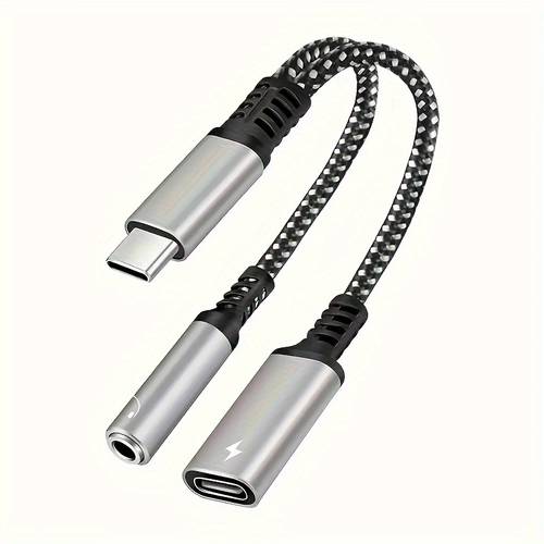 60w pd fast charging 2 in 1 usb c to aux audio adapter cord multi devicecompatible compatible with iphone15 samsung google oppo xiaomi andother type devices
