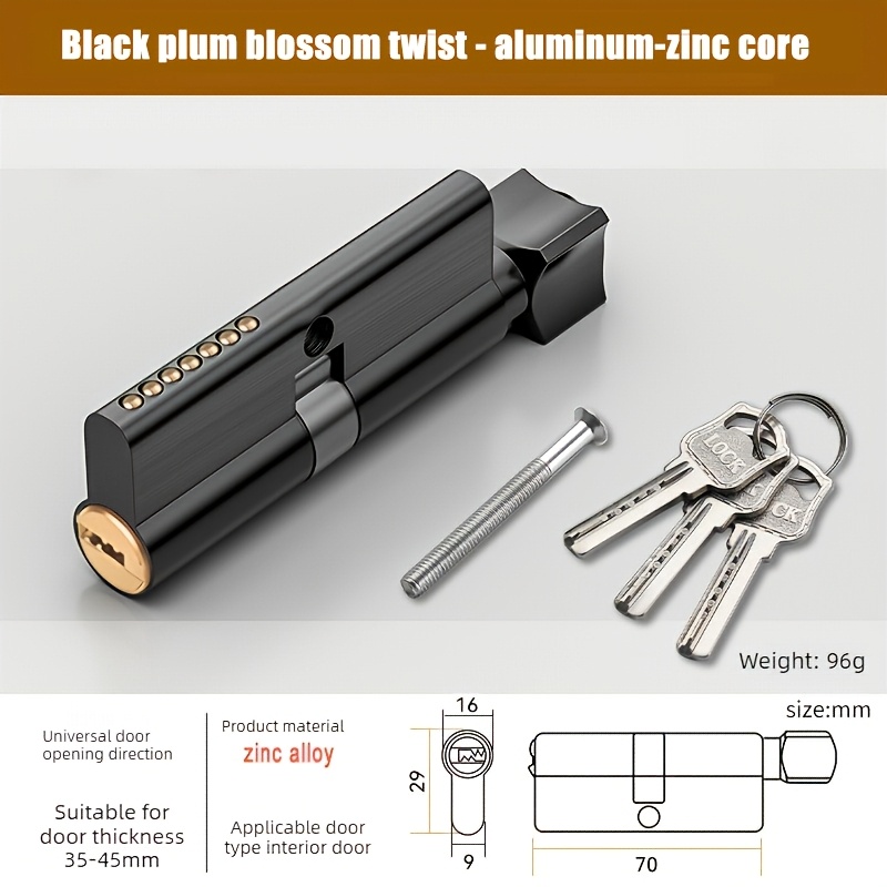Indoor And Outdoor Door Handle Plum Button Copper Cylinder, Household High Hardness Lock Core, Bedroom Door Lock Locks With