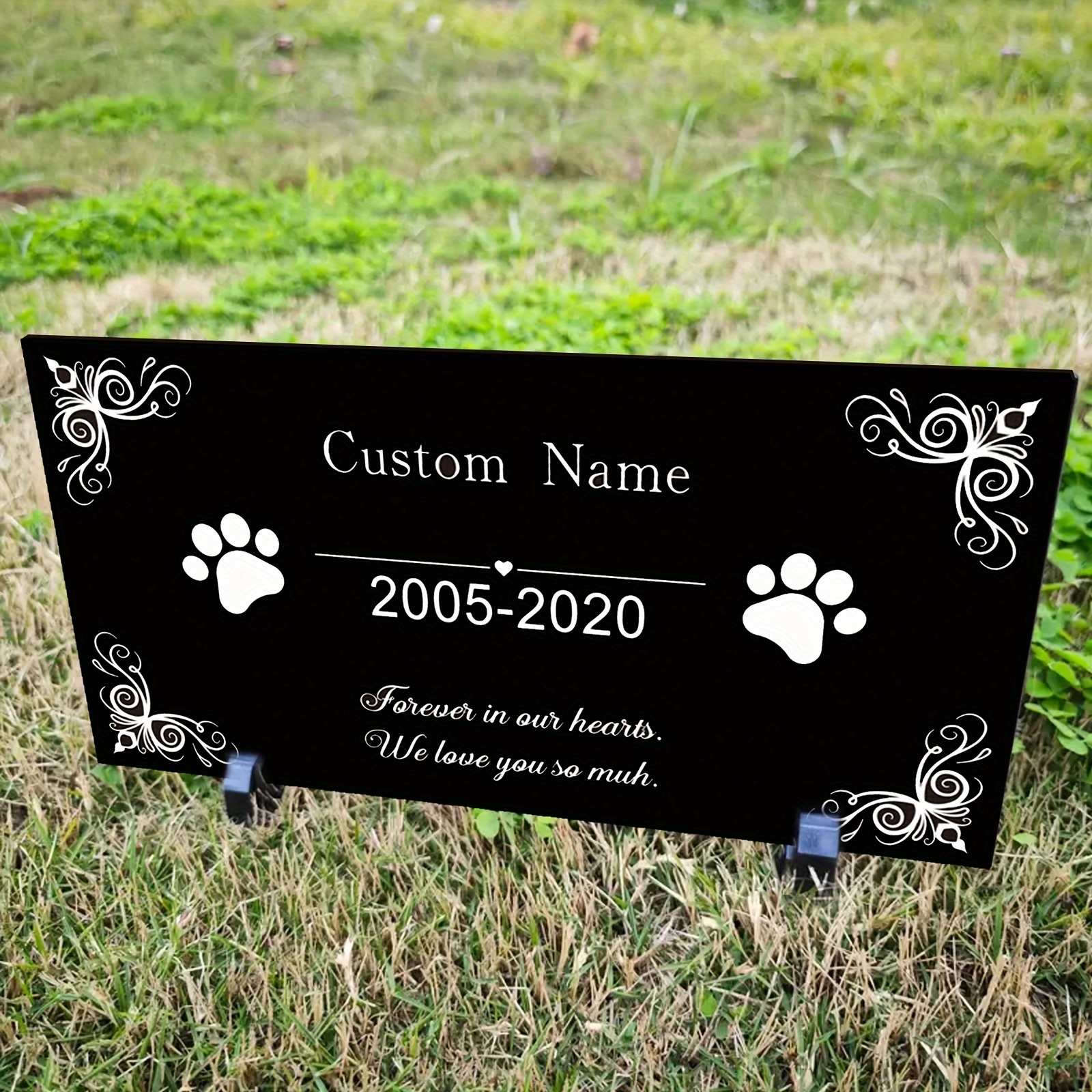 

Custom Dog Memorial Tombstone - Personalized Acrylic Pet Grave Marker With Name, Theme - Perfect Gift For Bereaved Pet Owners, Outdoor Cemetery Decor Pet Memorial