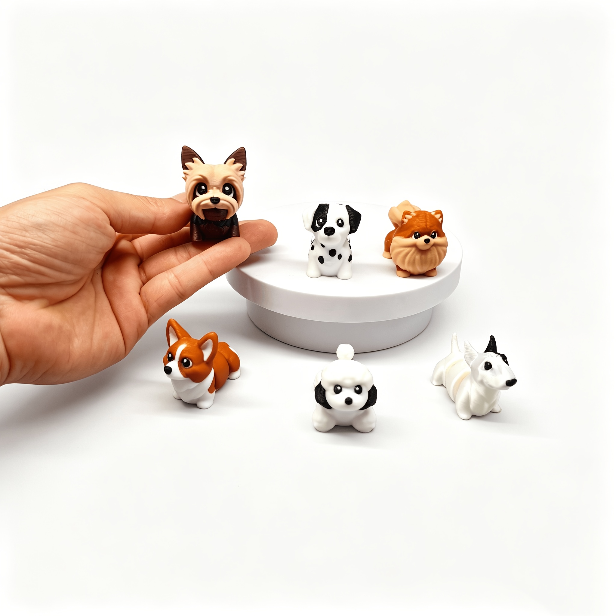 6pcs Adorable Dog Doll Model Set for Interactive Play