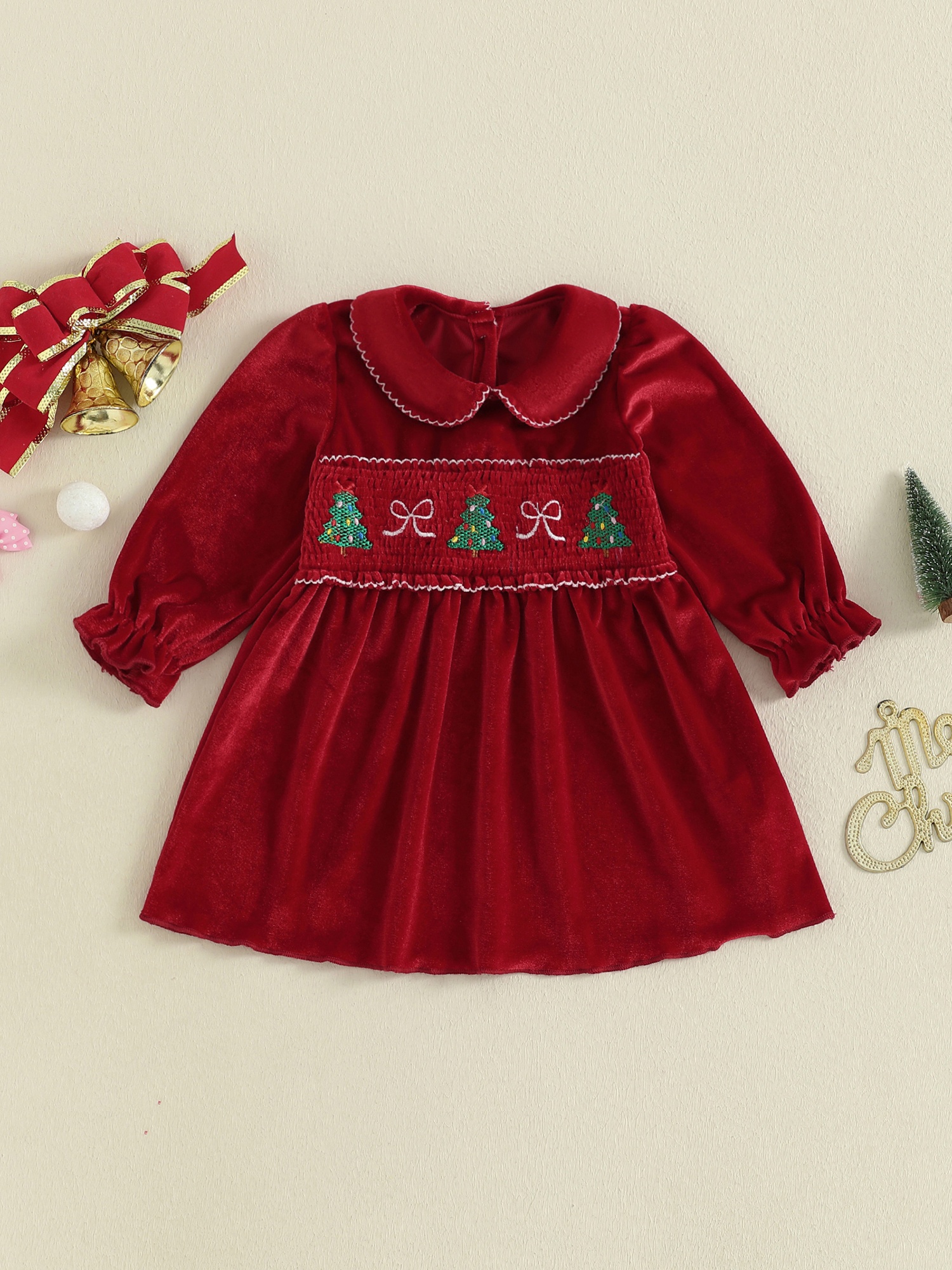 toddler velvet baby dress pattern sold on Temu United States