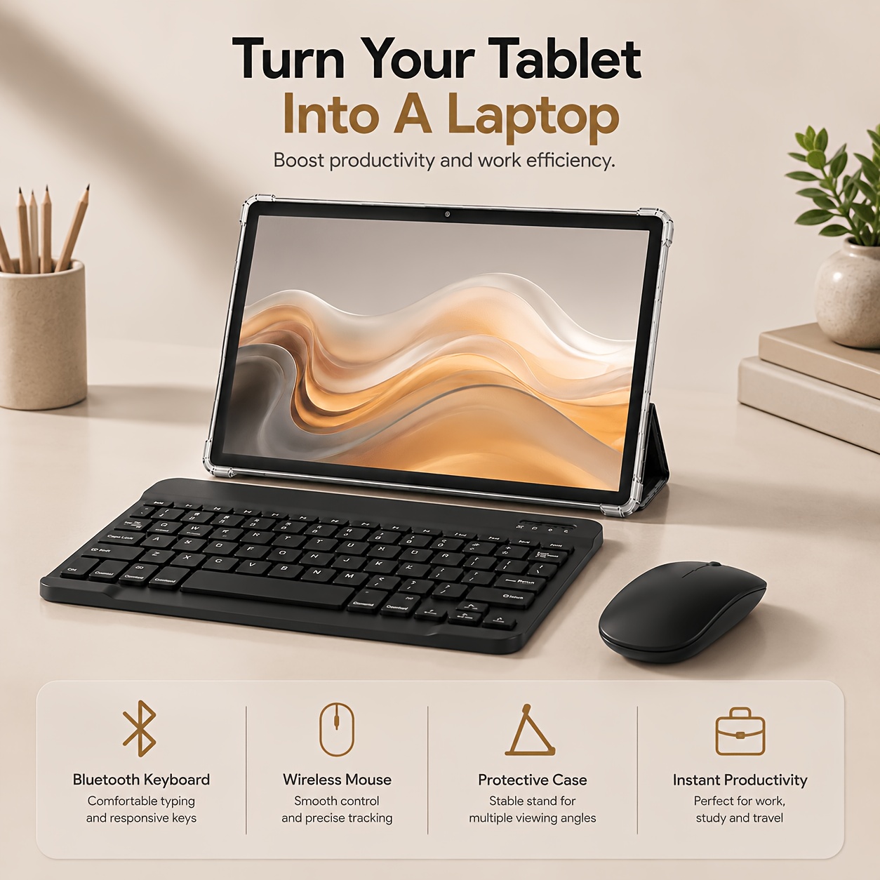 Tablet PC Android 15 de 2026, Tela IPS HD de 10.1", RAM Expansível de 6GB 3