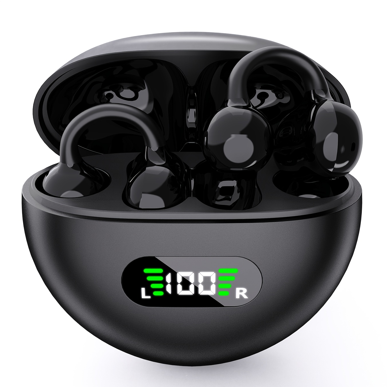 kabellose clip-on-kopfhörer, modisches bequemes headset, hängende ohrhörer mit tiefem  , tws hifi stereo hd-telefonier-ohrhörer für handy, gaming-ohrhörer für paare mit led-ladecase