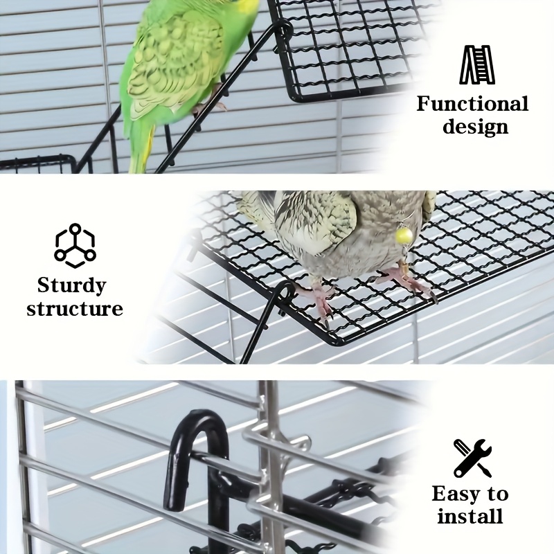 3pcs Stainless Steel Two-Layer Hamster Resting Platform Set
