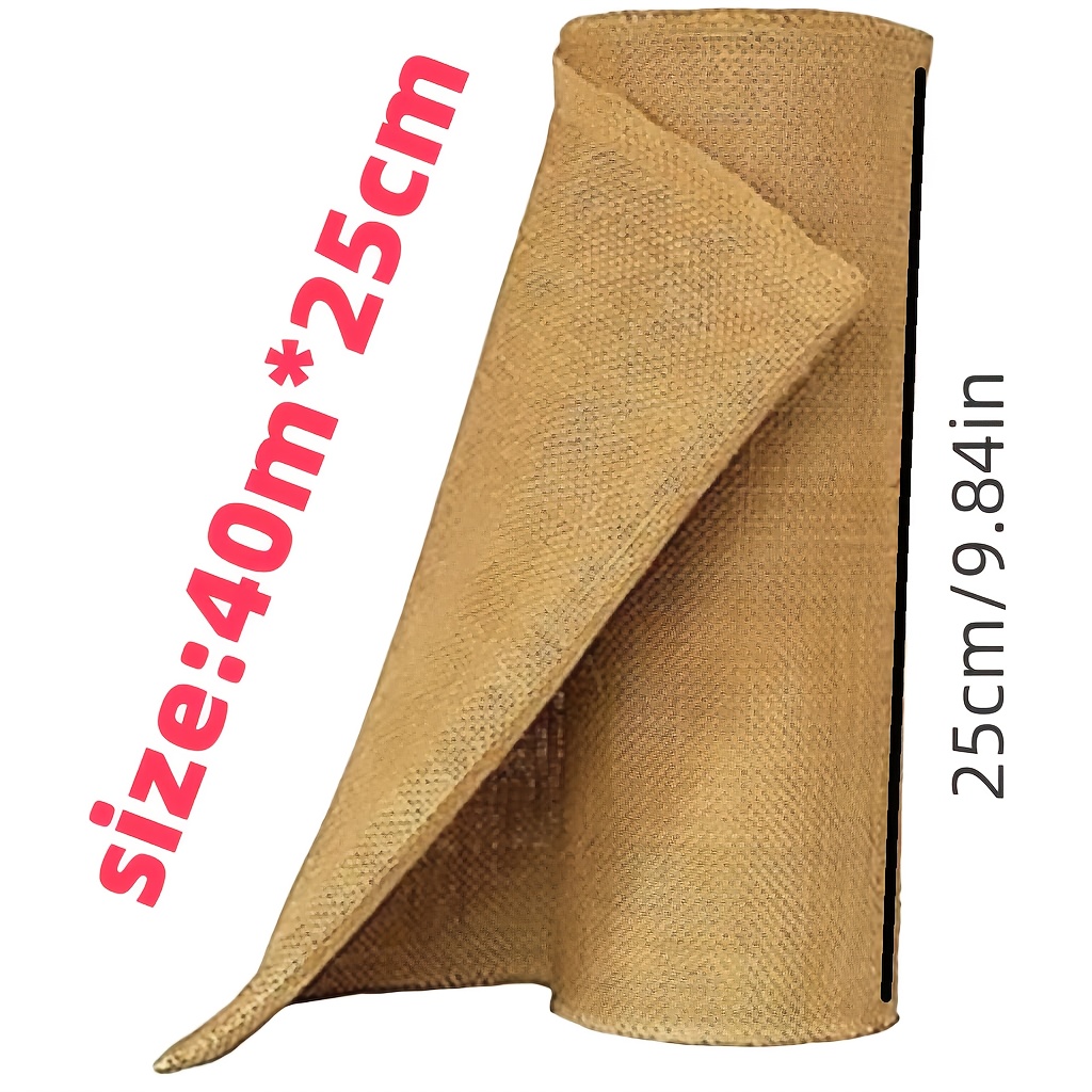 E-shop 40 Meter langes, 20/25 cm breites Natur-Jute-Stoffband – Heshan Spitze Geschenkverpackung Weihnachten Vintage Hochzeitstischläufer Tischdecke,
