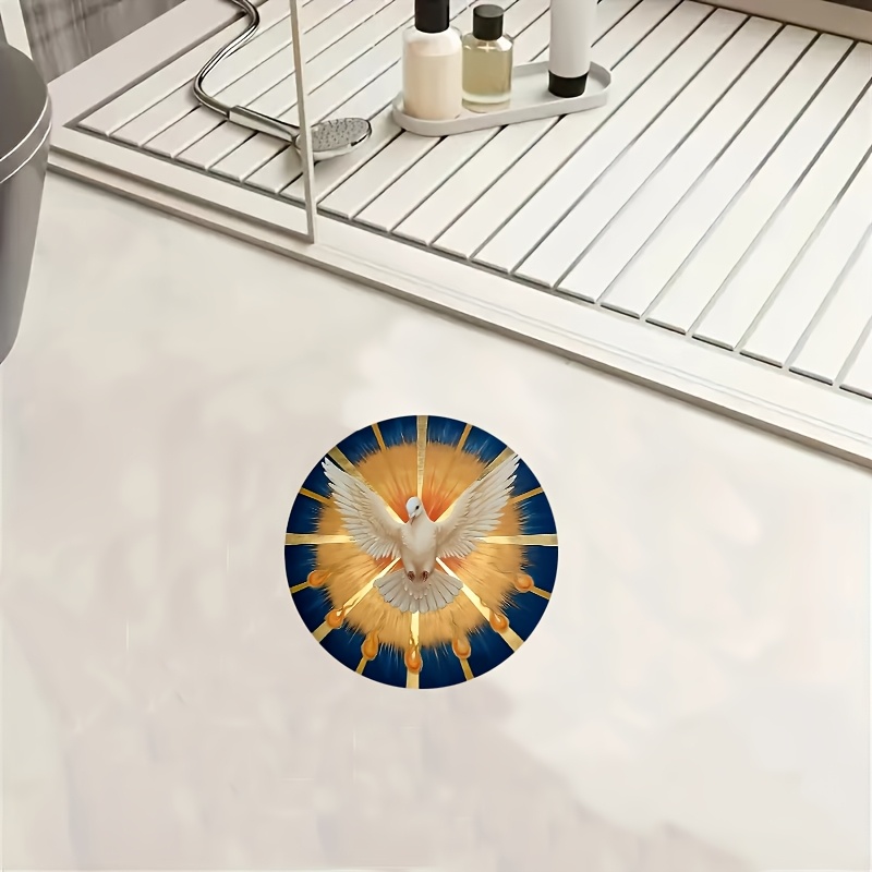 TEMU 1pc Suitable For Large Coverage, Round Flannel With , Machine Washable Soft Mat Suitable For Living Room, Bedroom, Kitchen, Dorm, Outdoor -