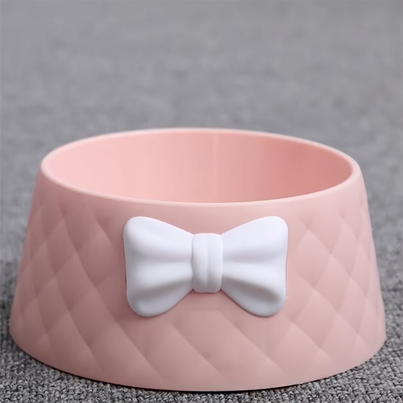 

Chic Bowknot Pet Feeding Bowl For - Plastic, Non-slip Design