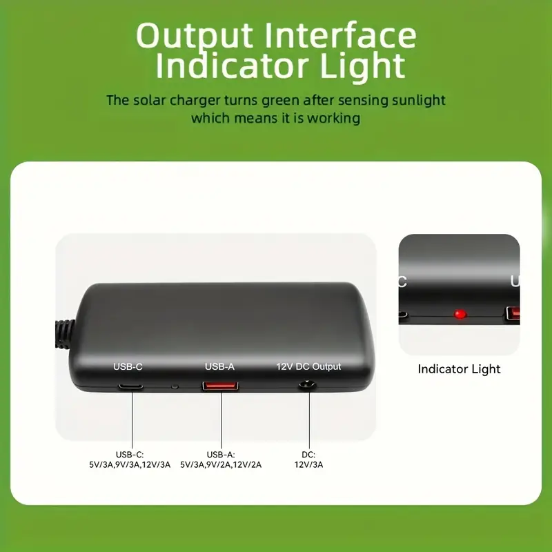 ecosonique 60w portable solar charger foldable dual usb fast charging panel with 5v 3a 9v 2a 12v 2a outputs for phones tablets outdoor use solar phone charger device charging solution construction Product details 2