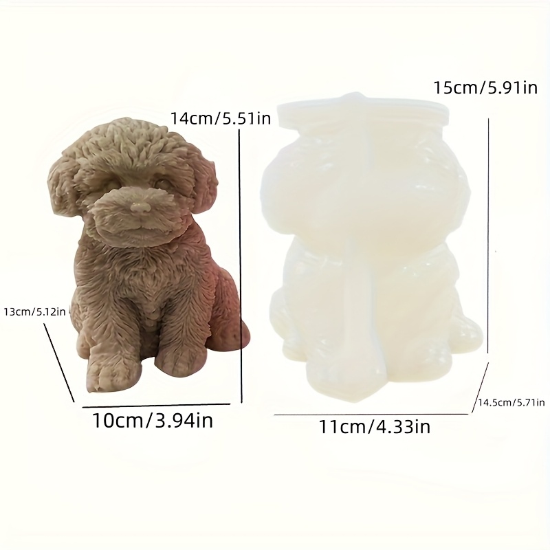Large Candle Silicone Mold, Cute Animal Dog Silicone Mold, Ornament For Resin, Plaster, Concrete, And Gypsum