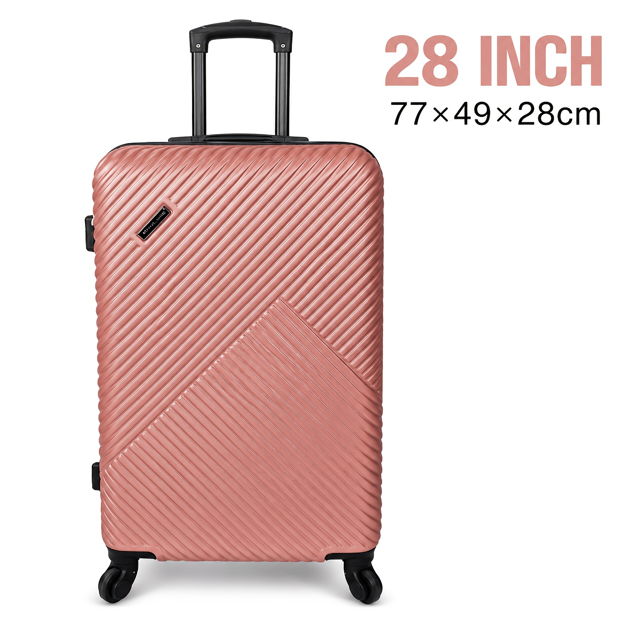 Abs Hardside Luggage Suitcase, 20/24/28 Inch Case With 360° Spinner Wheels, Telescopic Handle, Textured Shell For Carry-on & Checked Travel