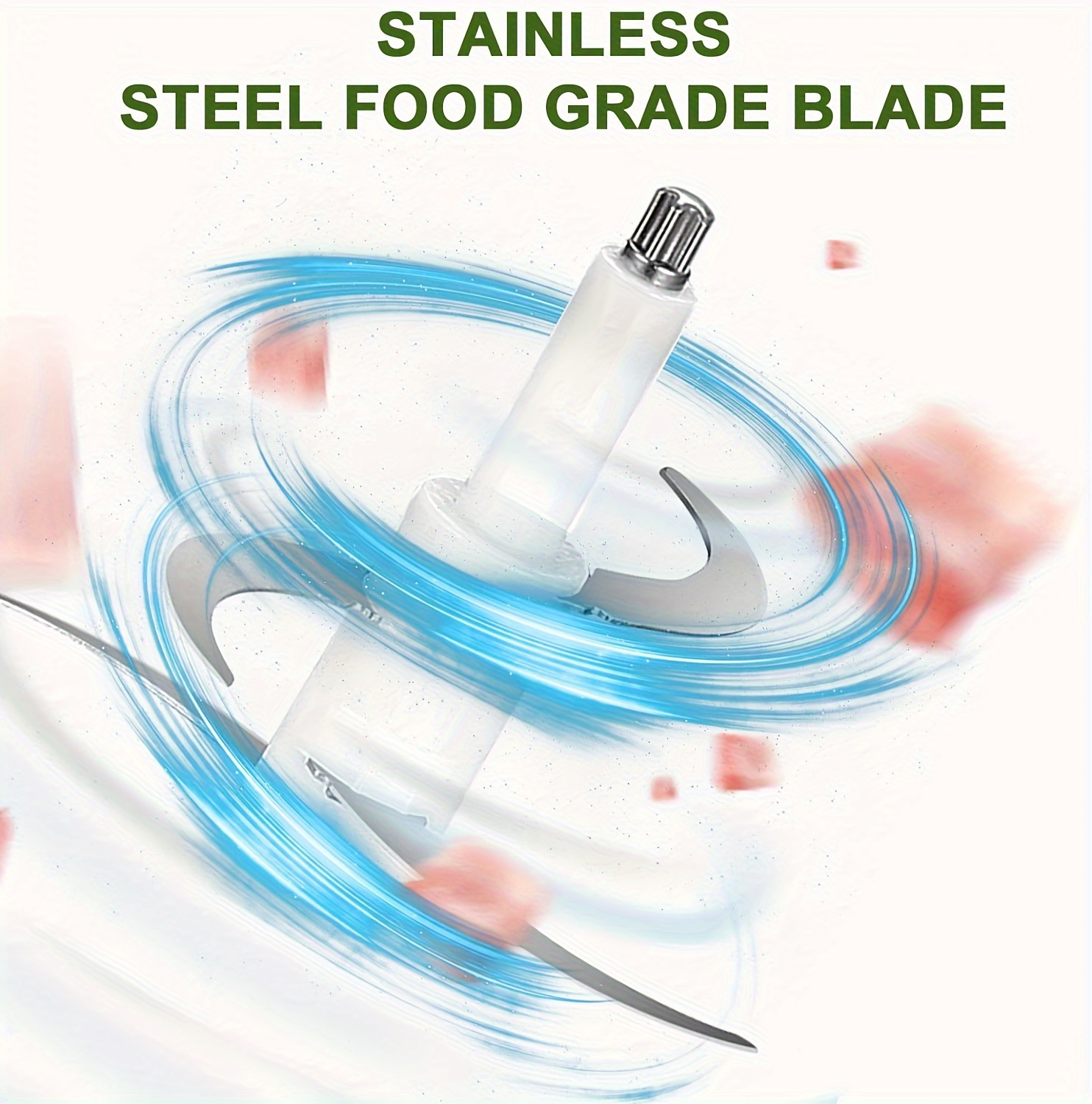   electric food processor chopper 4 stainless steel blades single bowl multifunctional for meat vegetables fruits nuts   easy clean effortless meal   gadget Product details 10