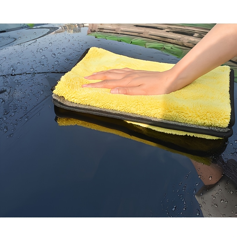 ultra soft microfiber car cleaning towel thick absorbent and non shedding   drying and washing versatile for kitchen car washing   absorbent microfiber car wash towel ultra soft thick car care