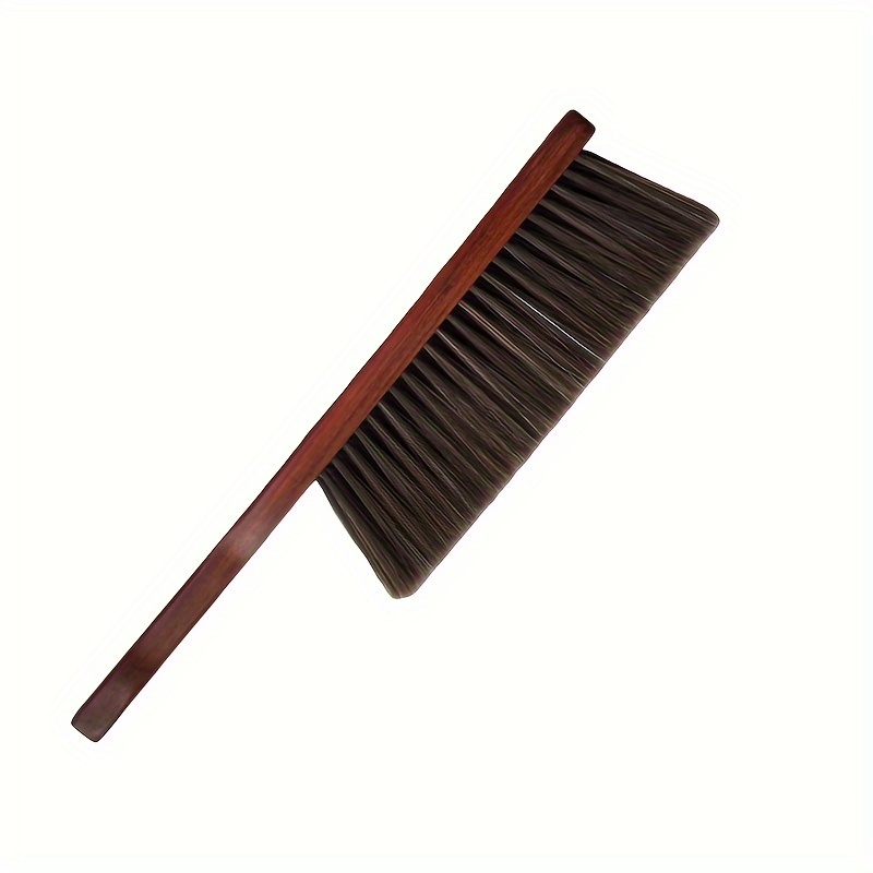 TEMU 1pc Wooden Soft Bristle Dusting Brush Pet Dusting Broom Bed Brush Natural Wooden Handled Broom For Deep Cleaning - Perfect For Sofas, Beds,