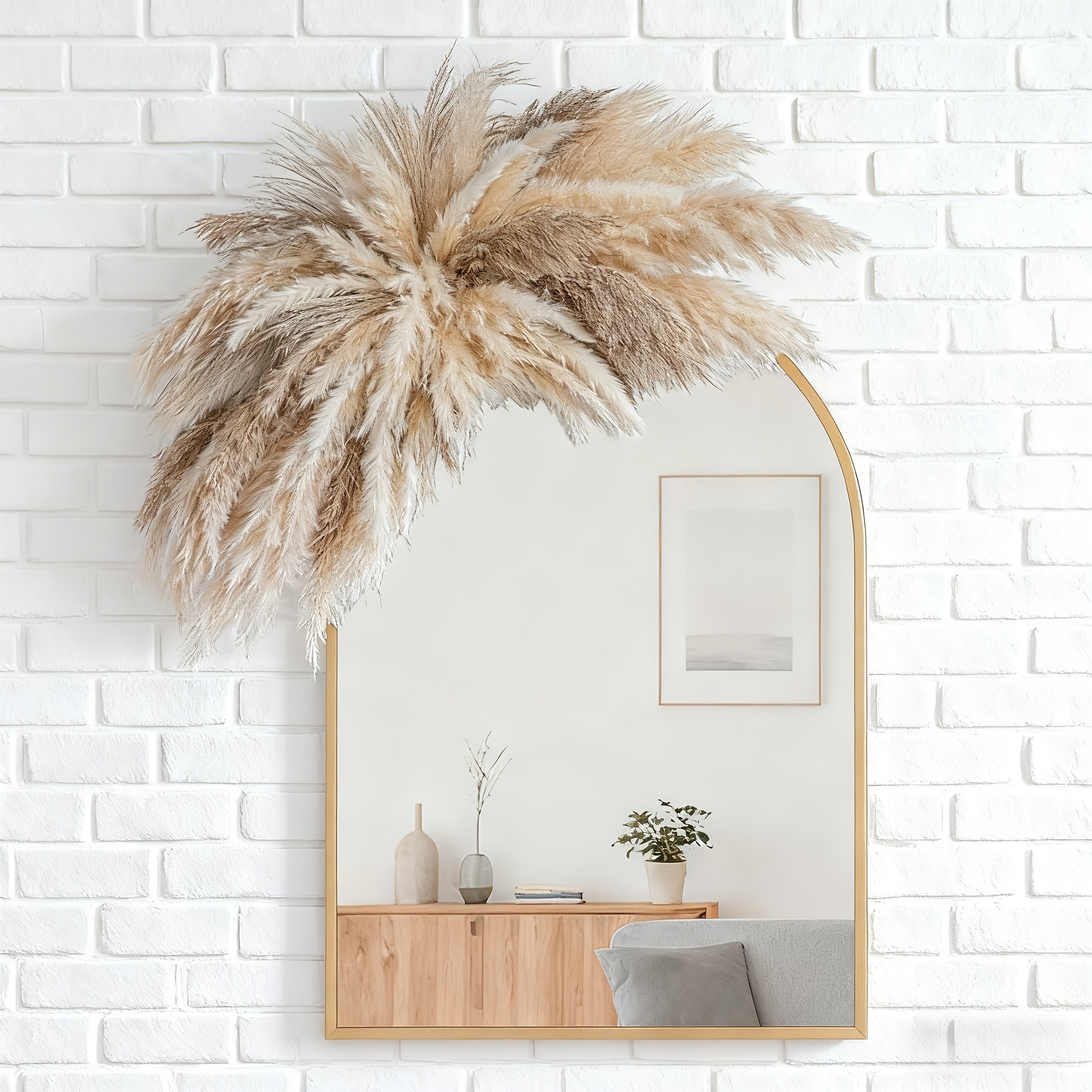 TEMU Large Pampas Grass Wall Decor, Wedding Arch Decor, Backdrop Decor, Wedding Decor, Boho Pampas Grass Arrangement, Home Decoration, Wedding