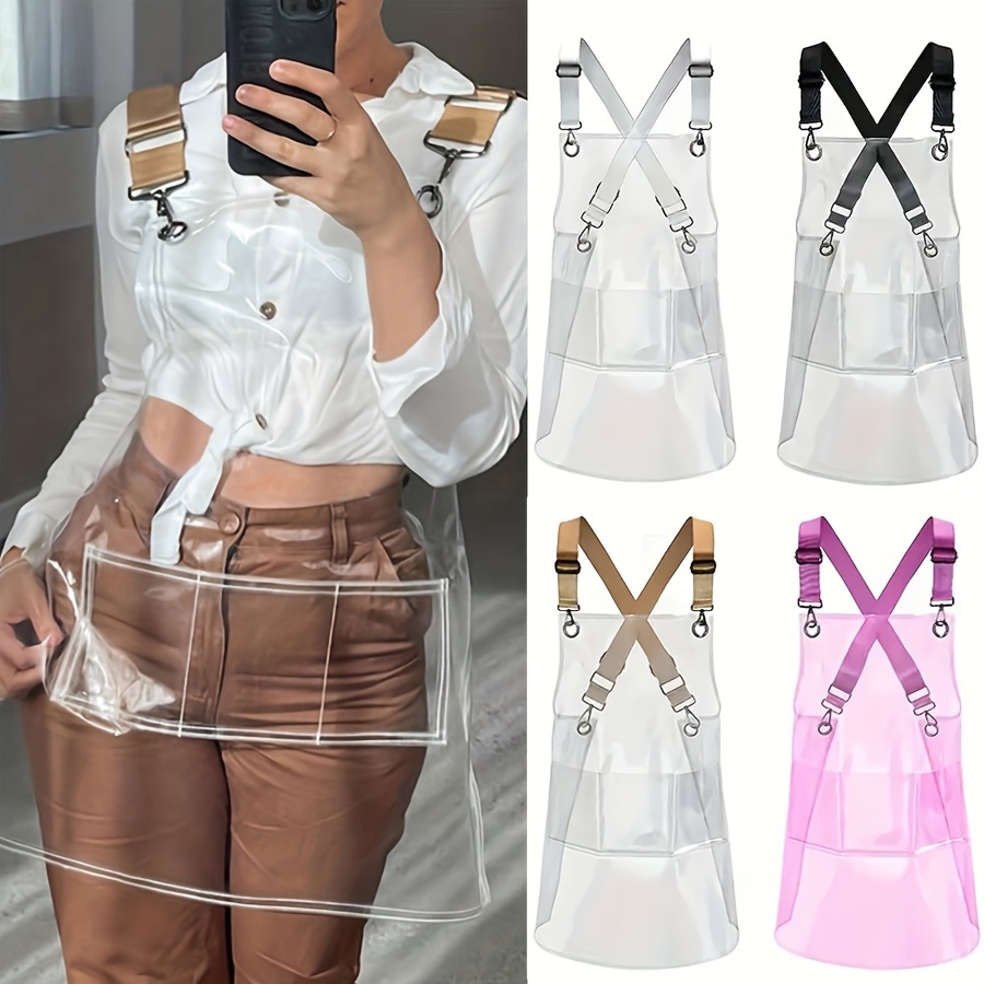

1pc Apron, Transparent Apron For Barber Chef, Kitchen Baking Painting Oil-proof Aprons, Fashion Men Women Antifouling Work Apron, For Home Kitchen And Restaurant, Home Supplies