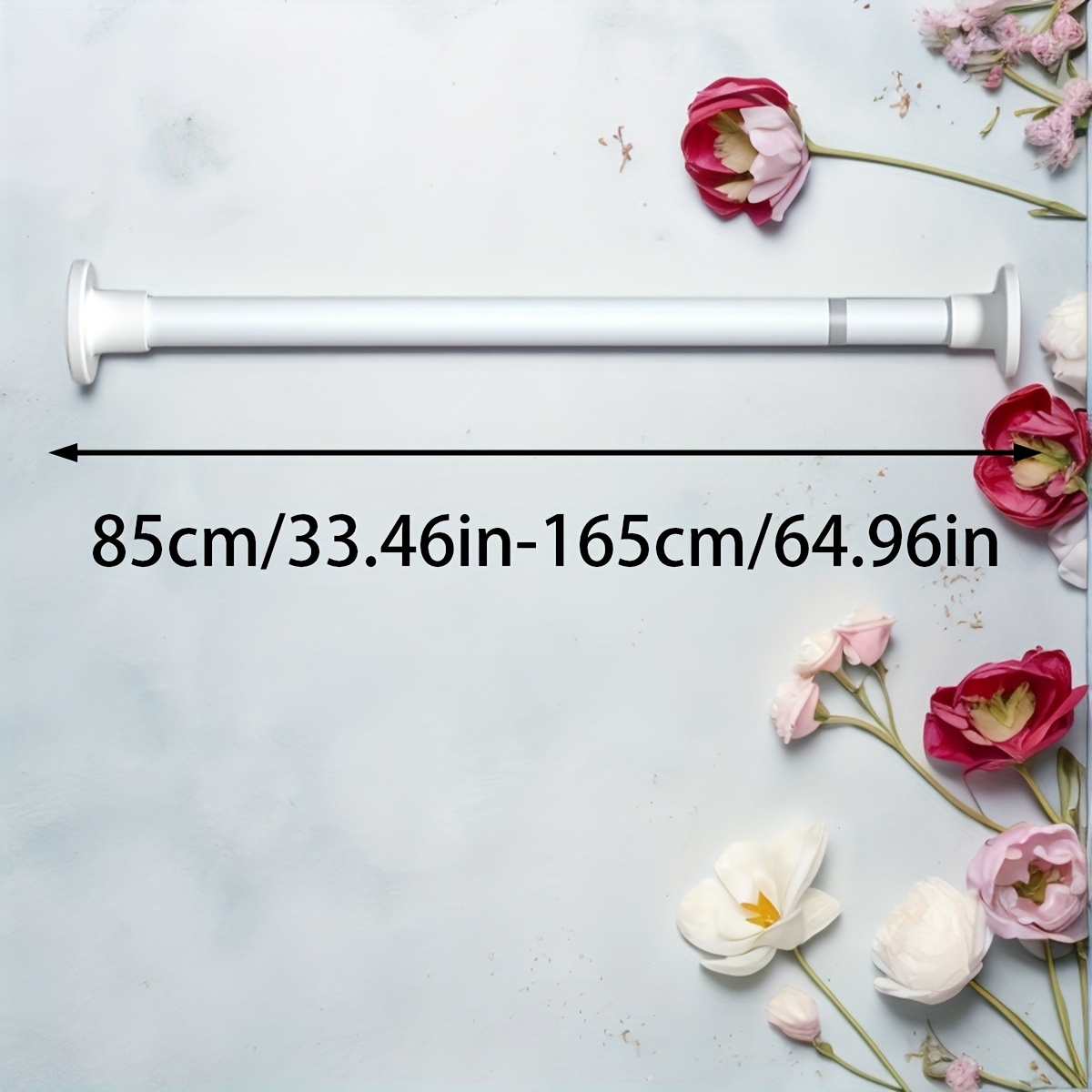 1pc, No-drill Tension Rod With Built-, Strong Load-bearing Capacity, Ideal For Shower Curtain Rods, Drying Rods, Curtain Rods, Roman Rods, Wardrobe Support Rods, And Door Curtain Rods