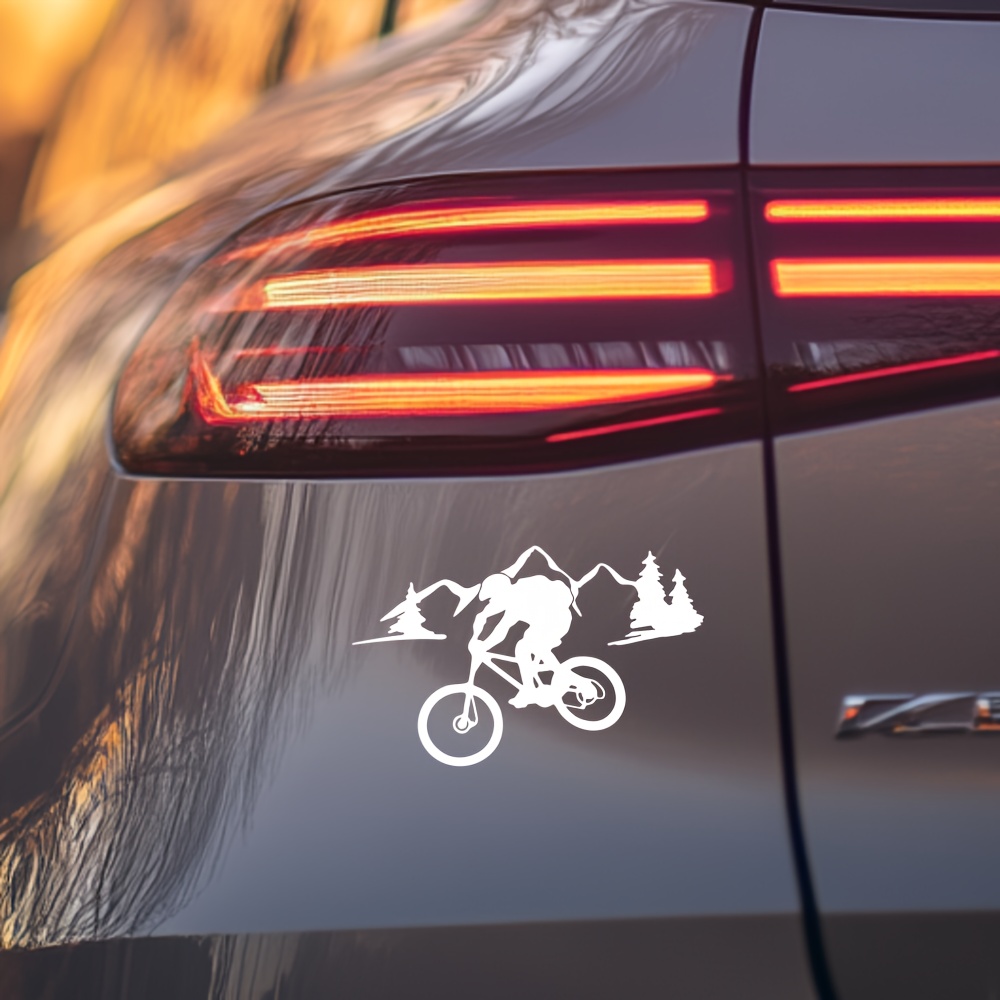 Image of Stylish Cyclist Vinyl Decal - Outdoor Bike Sticker For Cars, Trucks & Suvs - Mountain & Road Biking Enthusiasts