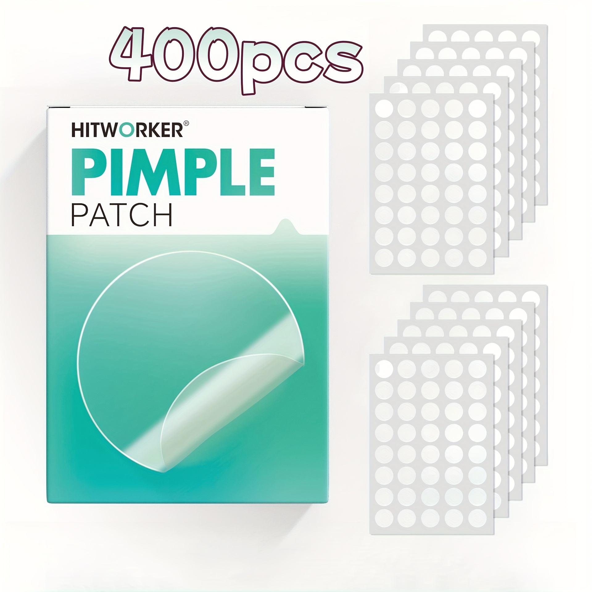 Image of 400/1200 Hitworker® Hydrocolloid Patches - Invisible, High-quality Patches Containing Salicylic Acid, Oil, And Calendula Oil. Cleanses Pores, Suitable For And Types. Facial Care/skin Care
