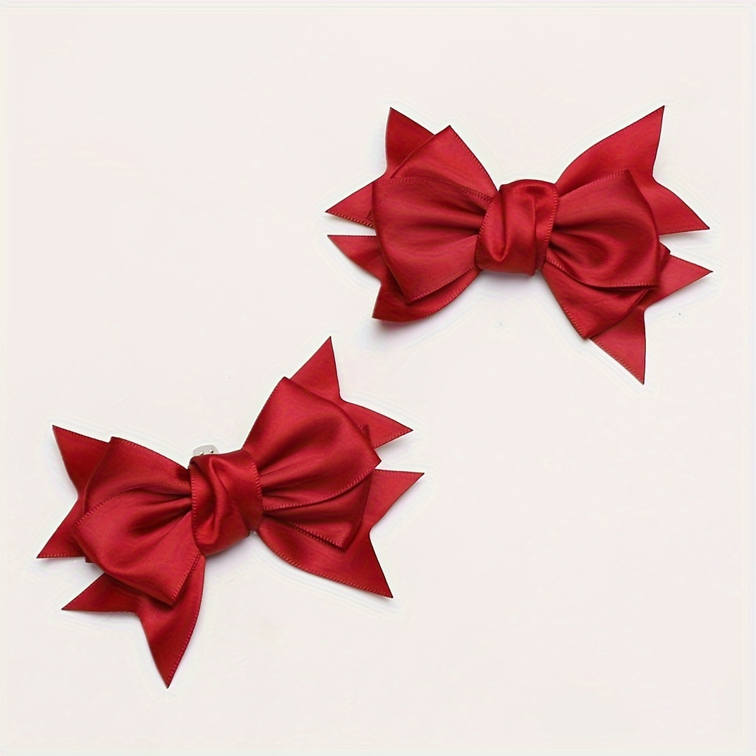 

1pair Fashion Red Fabric Bowknot Shoe Accessories, Suitable For High Heels Decoration, Delicate Gifts For Friends, Decorative Items For Parties