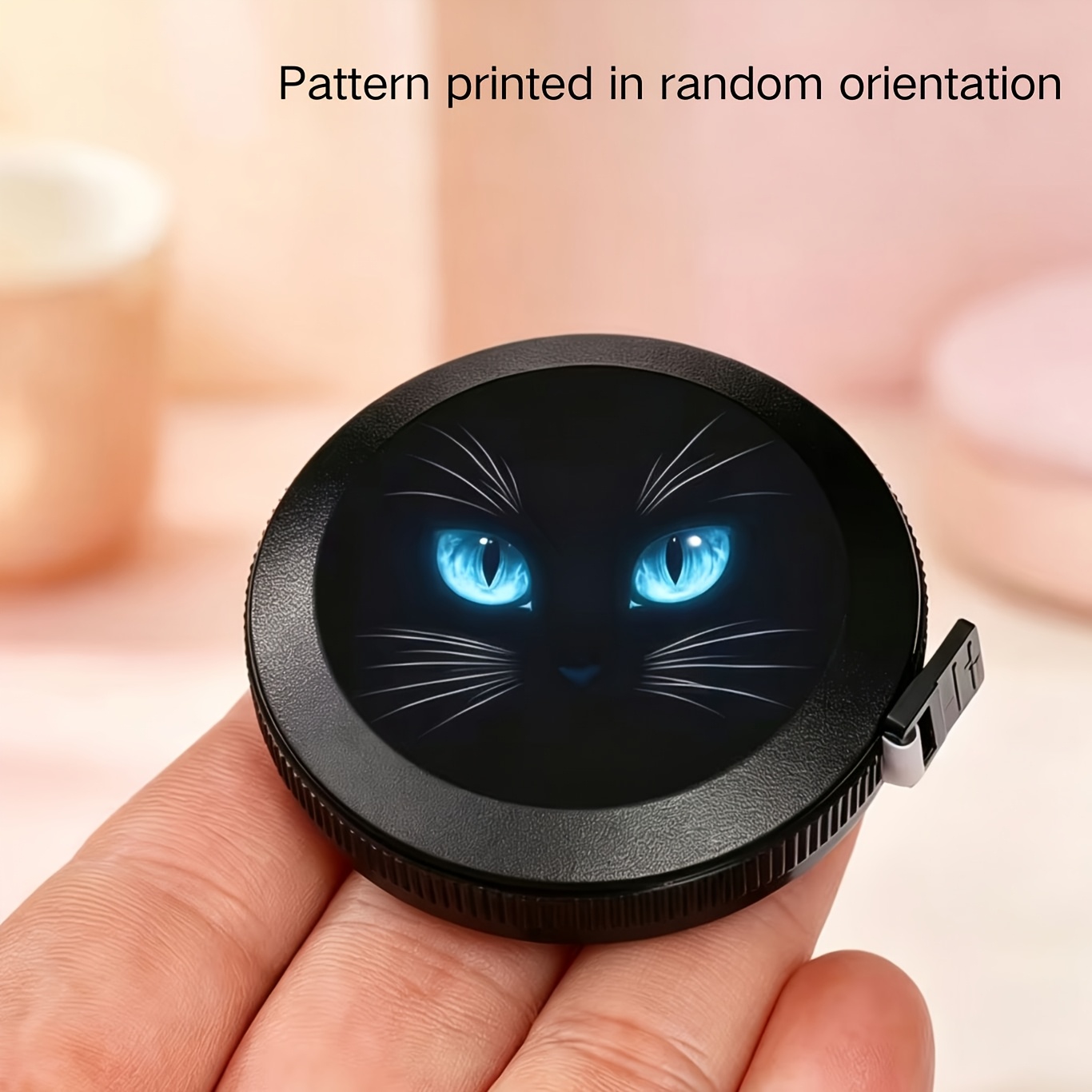 TEMU Cute Black Cat Mini Retractable Tape Measure Double-sided Metric Imperial Soft Sewing Ruler For Body Waist Chest Measurement Tailoring Craft