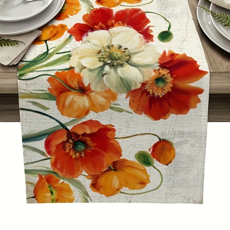 

Summer Daisy Print Polyester Table Runner - Perfect For Home, Kitchen, Outdoor Garden Parties & Restaurant Decor