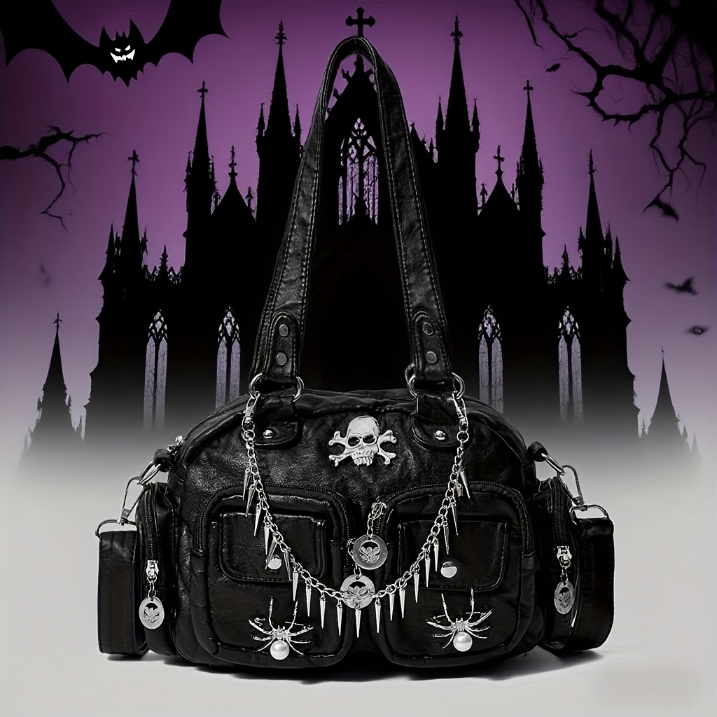 halloween vintage gothic one shoulder bag unique skull - Temu